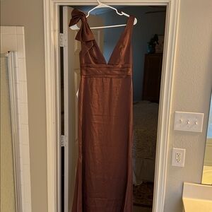Azazie Mocha Coco Maxi Dress